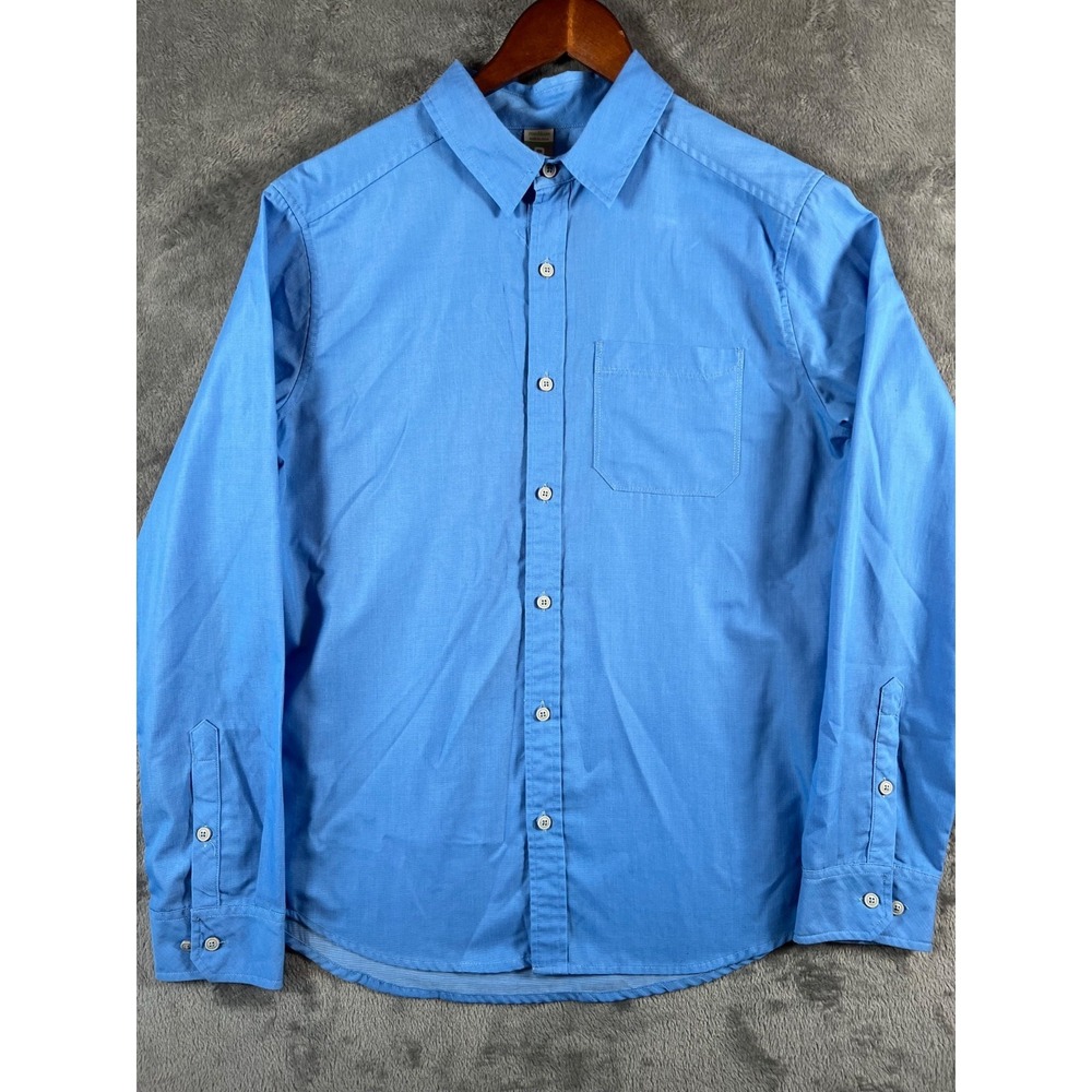 Stio Shirt Mens Medium Blue Button Down Long Sleeve #2537 Polyester Cotton